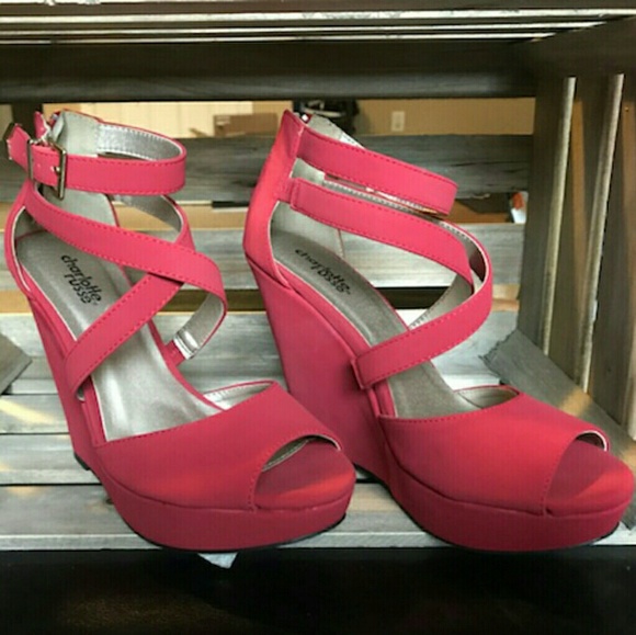Charlotte Russe Shoes - Red wedge shoes